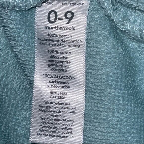 Carter’s 0-9 mo little Frog soft terry bathrobe light blue with hood NWOT - Picture 7 of 10